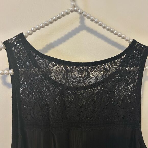 Torrid Georgette Embellished Mock Neck Tunic Tank Black 2X black whimsigoth goth - Picture 9 of 16